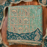 Glass Shimmer Pista Green Unstitched Suit